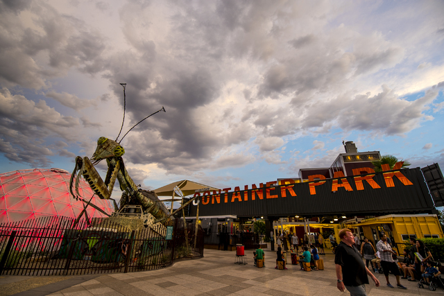 Join the Summer Wine Walk through the Container Park Saturday evening. (Joshua Dahl/Las Vegas Review-Journal)