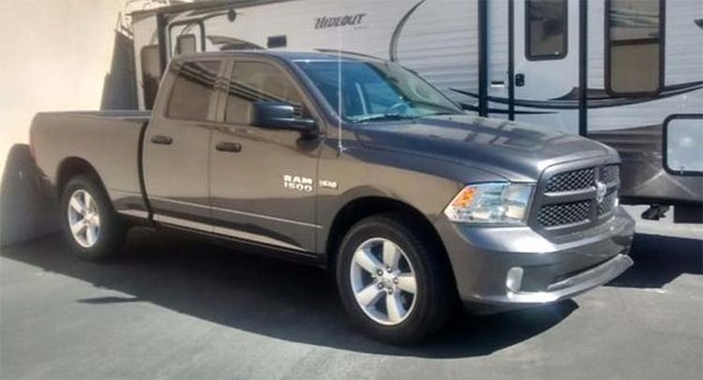 Las Vegas police are trying to locate Dale Taber, 75, who may be driving this gray 2015 Dodge Ram with Nevada license plate 135AXH. (Las Vegas Metropolitan Police Department)