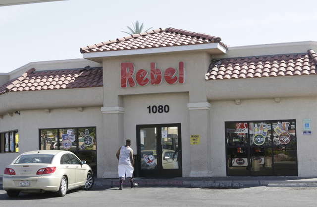 A customer enters a Rebel gas station at 1080 S. Rainbow Blvd. on Monday, June 6, 2016. Three men stole money from registers at this store and two others overnight. (Bizuayehu Tesfaye/Las Vegas Re ...