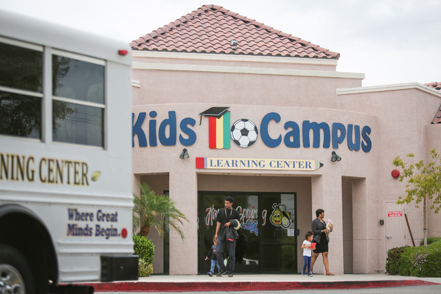 Families pick up their children from Kids Campus Learning Center in North Las Vegas on Friday, May 6, 2016. On Thursday, police say Travis Spitler shot and killed his ex-girlfriend Christina Frank ...
