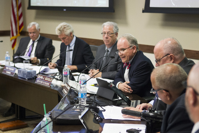 Michael Wixom, vice chairman of the Board of Regents, speaks during a meeting at the Nevada System of Higher Education.  (Erik Verduzco/Las Vegas Review-Journal) Follow @Erik_Verduzco