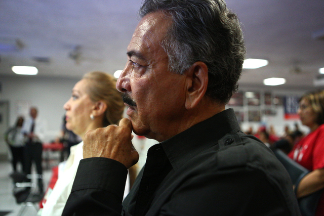 Armando Kihuen, father of Democratic Congressional District 4 candidate Ruben Kihuen awaits news during election night watch party at Culinary Workers Union Local 226 in Las Vegas on Tuesday, June ...
