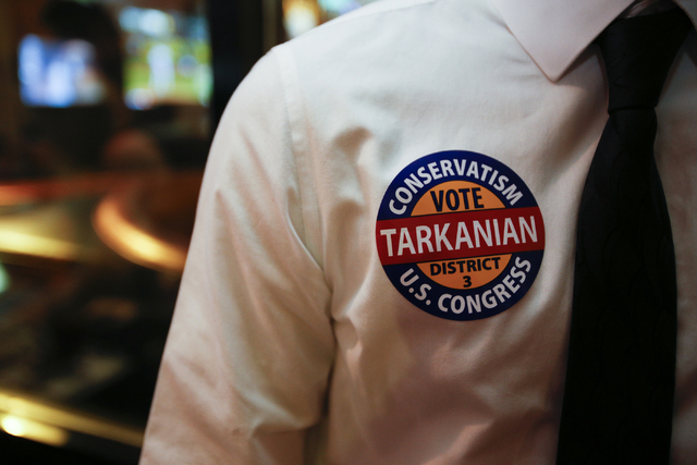A supporter of Republican Congressional District 3 candidate Danny Tarkanian during his election night gathering at Born and Raised in Las Vegas on Tuesday, June 14, 2016. (Richard Brian/Las Vegas ...