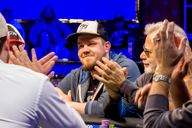 Marshall White plays in the final nine in the World Series of Poker "Monster Stack" event at the Rio Convention Center in Las Vegas on Tuesday, June 28, 2016. (Elizabeth Brumley/Las Vegas Review-J ...
