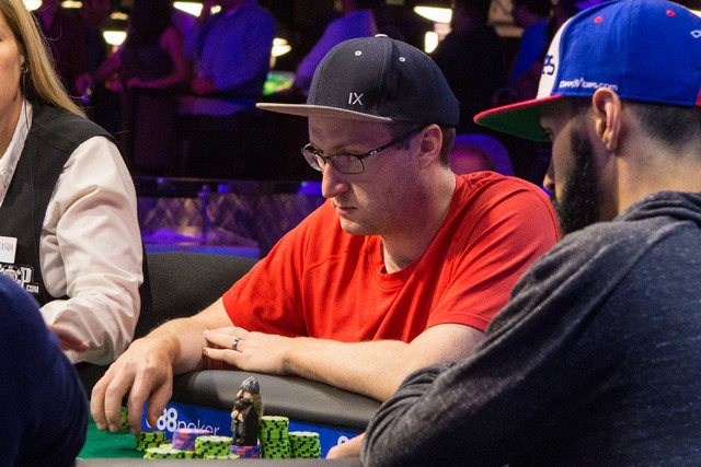Daniel DiPasquale plays in the final nine in the World Series of Poker "Monster Stack" event at the Rio Convention Center in Las Vegas on Tuesday, June 28, 2016. (Elizabeth Brumley/Las Vegas Revie ...