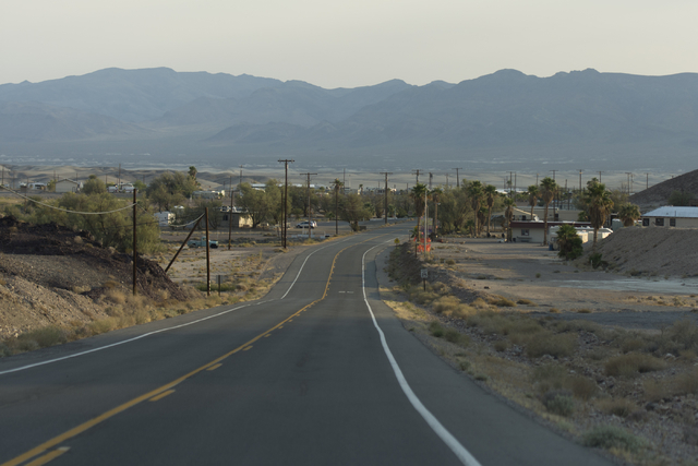 Properties along Tecopa Hot Springs Road in Tecopa, Calif. are seen Tuesday, June 21, 2016. (Jason Ogulnik/Las Vegas Review-Journal)