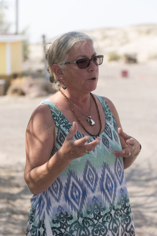 Amy Noel speaks with a reporter about acquiring potable water in Tecopa, Calif. Tuesday, June 21, 2016. Jason Ogulnik/Las Vegas Review-Journal