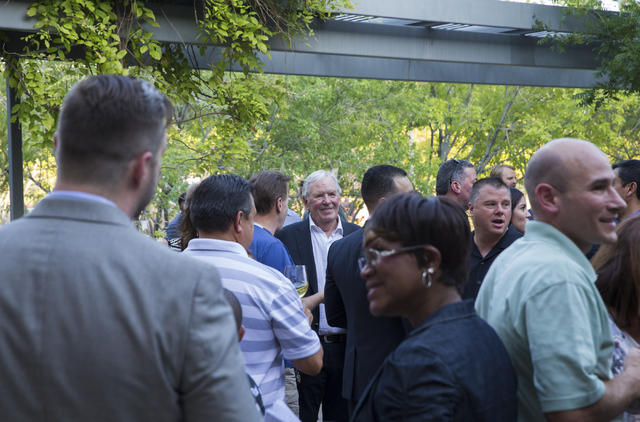Bill Foley, owner of Las Vegas' NHL expansion team, socializes at a victory party to celebrate the state's first major league sports franchise, June 23, 2016, in Las Vegas. Foley predicted his tea ...