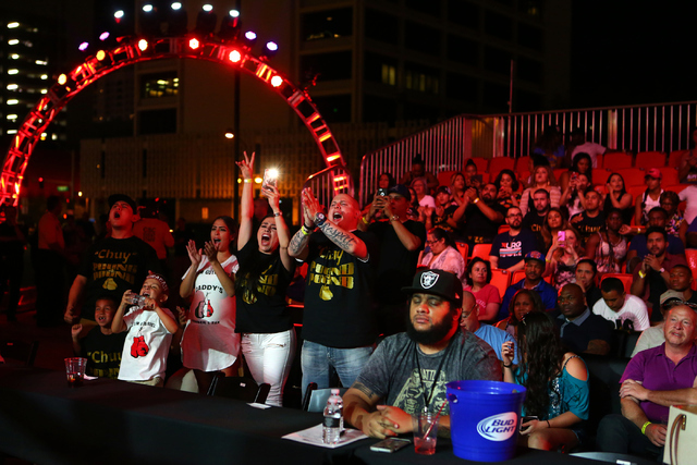 Audience members cheer during the Knockout Night at the D on Friday, June 10, 2016, in downtown Las Vegas. (Loren Townsley/Las Vegas Review-Journal) Follow @lorentownsley
