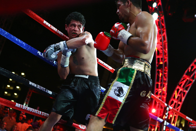 Rolando "Rola" Garza and Erasmo "The Reckoning" Garcia fight during the Knockout Night at the D on Friday, June 10, 2016, in downtown Las Vegas. (Loren Townsley/Las Vegas Review-Journal) Follow @l ...