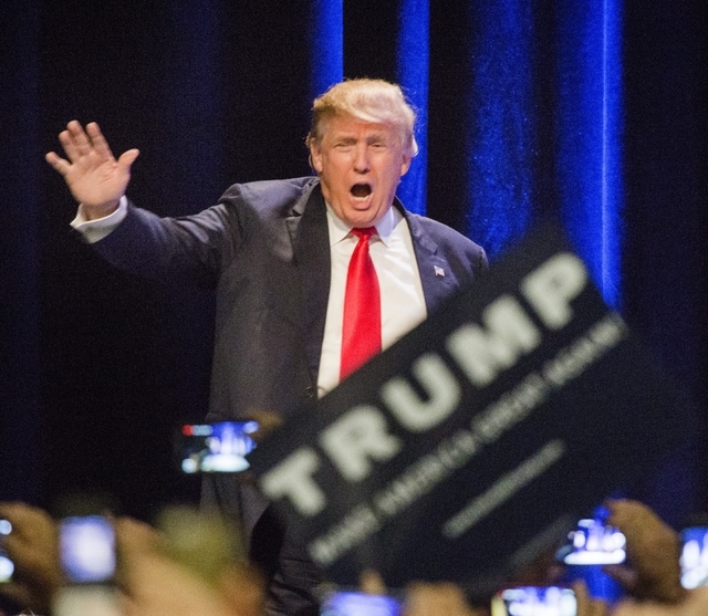 Republican presidential candidate Donald Trump speaks during a rally at Westgate hotel-casino on Monday, Dec. 14, 2015. (Jeff Scheid/Las Vegas Review-Journal Follow @jlscheid)