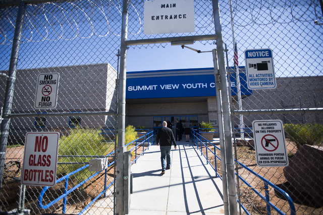 Front entrance of the Summit View Youth Correctional Center, a 48-bed facility in North Las Vegas, on Friday, Feb. 26, 2016. (Jeff Scheid/Las Vegas Review-Journal Follow @jlscheid)
