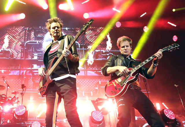 John Taylor, left, and Dom Brown of Duran Duran perform at Mandalay Bay hotel-casino on Friday, July 29, 2016. (Bizuayehu Tesfaye/Las Vegas News Bureau)