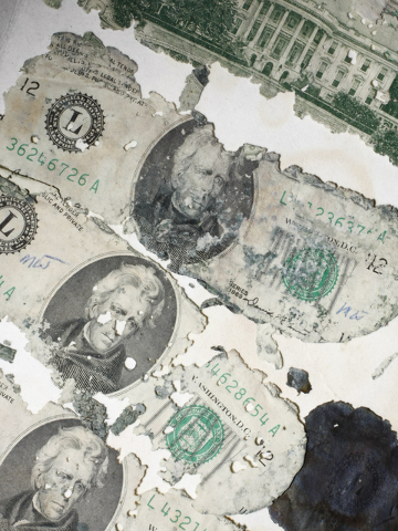 A small portion of the $200,000 given to  D.B. Cooper is part of the body of evidence gathered in the investigation of his hijacking. The money was discovered in 1980 by the Columbia River near Va ...