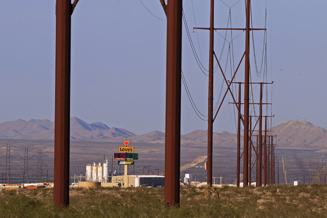The Love's Travel Stop that anchors the Apex Commercial Center North section of the Apex Industrial Park is seen Thursday, Oct. 23, 2014. (Sam Morris/Las Vegas Review-Journal)