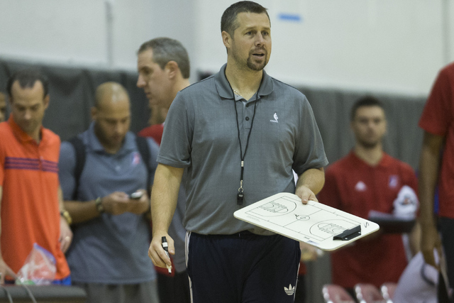 Sacramento Kings head basketball coach Dave Joerger watches his players during a team practice at Cox Pavilion at UNLV on Thursday, July 7, 2016, in Las Vegas. (Erik Verduzco/Las Vegas Review-Jour ...