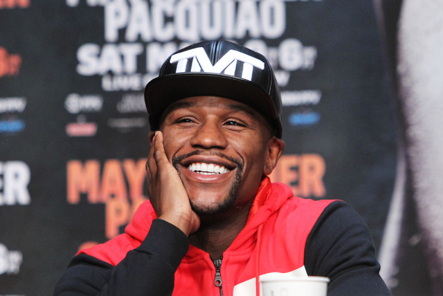 Floyd Mayweather Jr., shown in 2015 before his fight with Manny Pacquiao, announced on Instagram Sunday that he is opening a strip club in Las Vegas. (Las Vegas Review-Journal File)