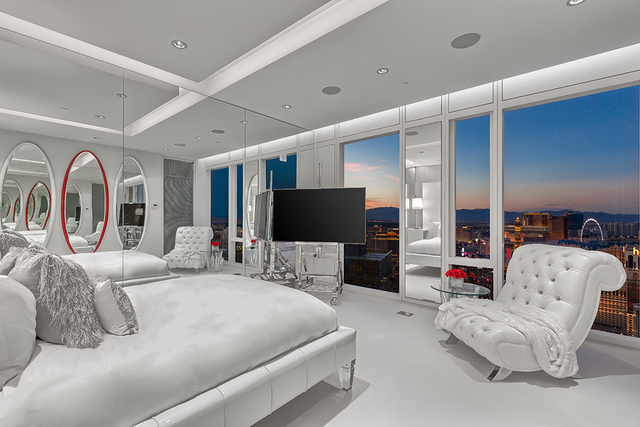 The bedroom “wing” of the home was concealed from the main living areas and accessible through a door that blended into a wall. (Courtesy of Luxury Estates International)