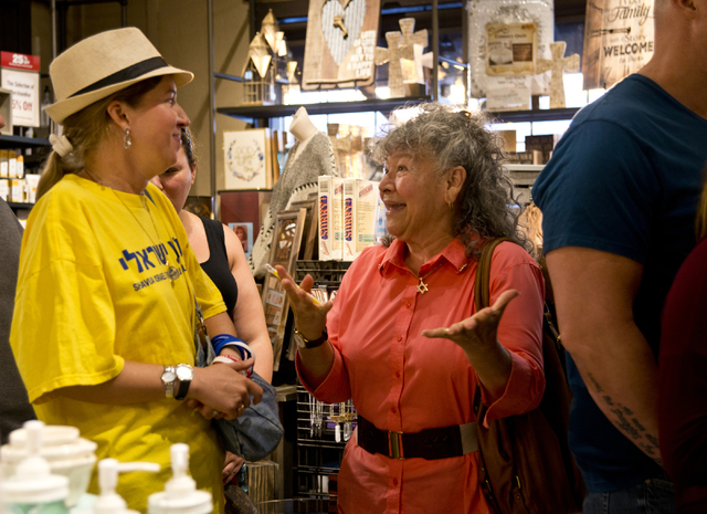 Shaminah Westbrook, right, and her daughter Hadassah Westbrook wait for their table during the grand opening of Las Vegas' first Cracker Barrel location near the Silverton Hotel-Casino on Monday, ...