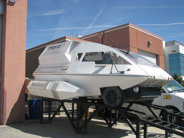 An art car replica of a “Star Trek” Shuttlecraft is undergoing repairs and modification at Sin City BMW, 5710 Spencer St. The vehicle has been to several Burning Man events, and the owners hop ...