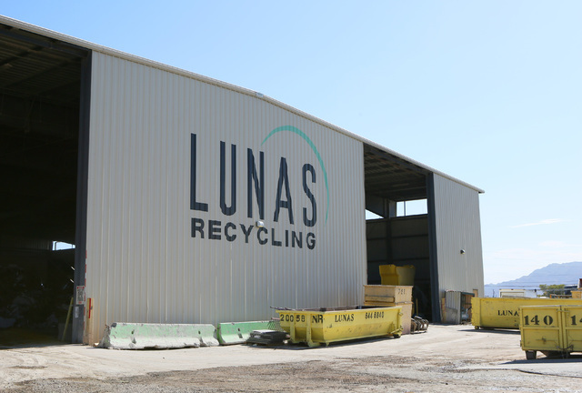 Lunas Recycling is shown Monday, July 18, 2016, in Las Vegas. The family-owned waste management facility is located at 4830 E. Cartier Ave. (Ronda Churchill/Las Vegas Review-Journal)