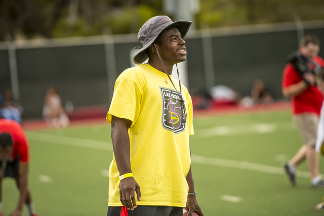 Tim Hough is seen during a youth football camp at Rebel Park on the campus of UNLV in Las Vegas on Friday, July 29, 2016. (Joshua Dahl/Las Vegas Review-Journal)