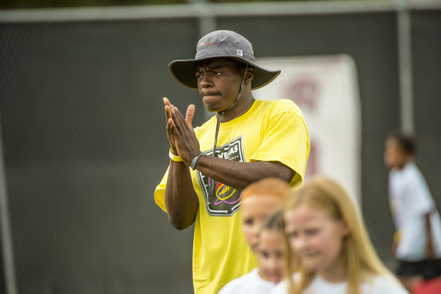 Tim Hough is seen during a youth football camp at Rebel Park on the campus of UNLV in Las Vegas on Friday, July 29, 2016. (Joshua Dahl/Las Vegas Review-Journal)