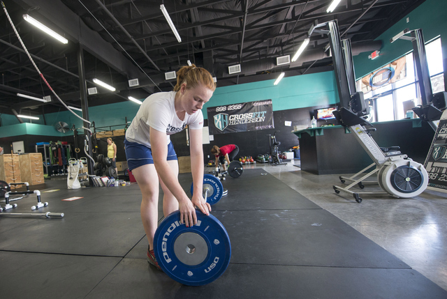 Marya Drabicki, 14, trains at CrossFit Henderson July 9. Jacob Kepler/View