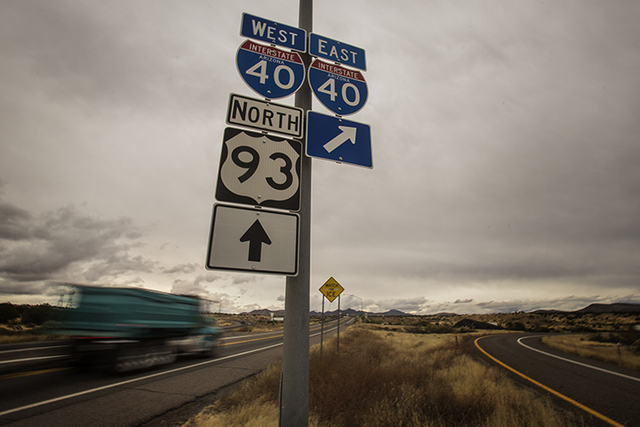 The junction of U.S. 93 and Interstate 40 near Kingman,Ariz. (Jeff Scheid/Las Vegas Review-Journal)