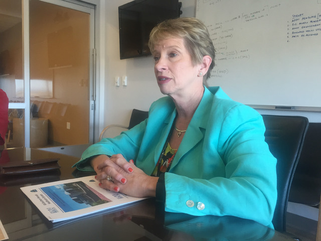 Veterans Affairs Southern Nevada Healthcare System Director Peggy Kearns talks about the system's enrollment growth during a roundtable discussion Wednesday, July 13, 2016, at the North Las Vegas  ...