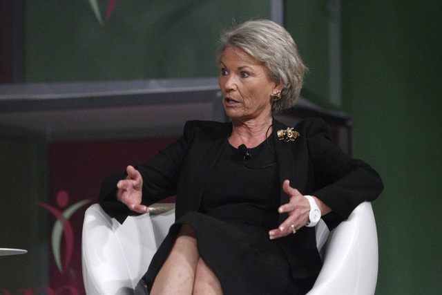 Pat Mulroy, former Southern Nevada Water Authority general manager, speaks during a panel discussion at the MGM Grand Conference Center. (Erik Verduzco/Las Vegas Review-Journal)