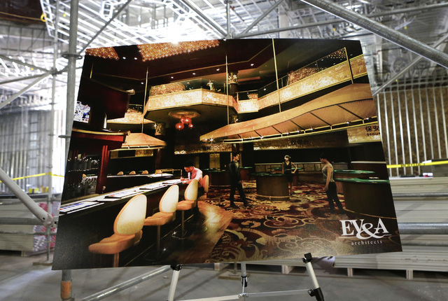 Artist's rendering of the gaming area of the under-construction of Lucky Dragon hotel-casino is displayed during a tour at 300 W. Sahara Ave.,  on Thursday, July 7, 2016. Bizuayehu Tesfaye/Las Veg ...