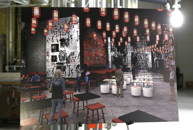 Artist's rendering of the restaurant inside the under-construction of Lucky Dragon hotel-casino is displayed during a tour at 300 W. Sahara Ave., on Thursday, July 7, 2016. Bizuayehu Tesfaye/Las V ...