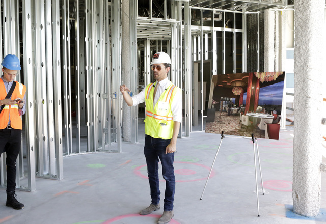 Lucky Dragon COO David Jacoby speaks to the media during a tour of the fine dining restaurant inside the under-construction of Lucky Dragon hotel-casino at 300 W. Sahara Ave., on Thursday, July 7, ...
