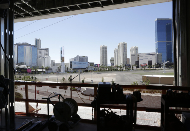 The Las Vegas Strip as seen from a standard room inside the under-construction of Lucky Dragon hotel-casino at 300 W. Sahara Ave., on Thursday, July 7, 2016. Bizuayehu Tesfaye/Las Vegas Review-Jou ...