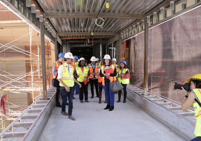 Lucky Dragon COO David Jacoby, left, leads a tour of the under-construction of Lucky Dragon hotel-casino at 300 W. Sahara Ave., on Thursday, July 7, 2016. Bizuayehu Tesfaye/Las Vegas Review-Journa ...
