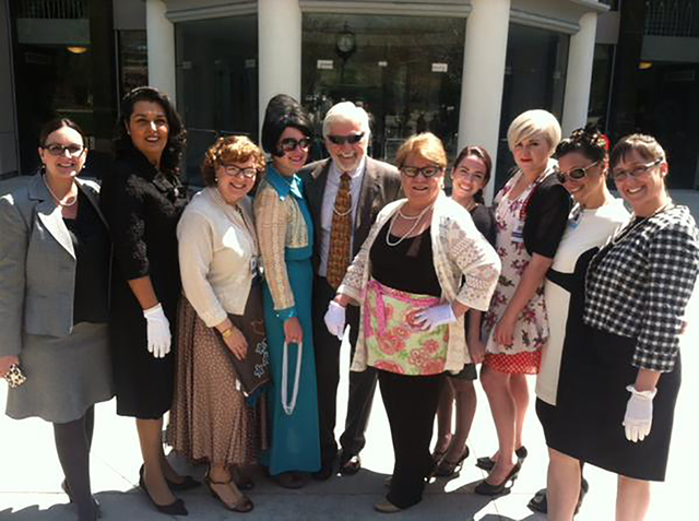 From left, shown on "Mad  Men Monday" at the Legislature, are Victoria Cloobaugh, Nevada Justice Association; Assemblywoman Oliva Diaz; Elisa Cafferata, Nevada Advocates for Planned Parenthood Aff ...