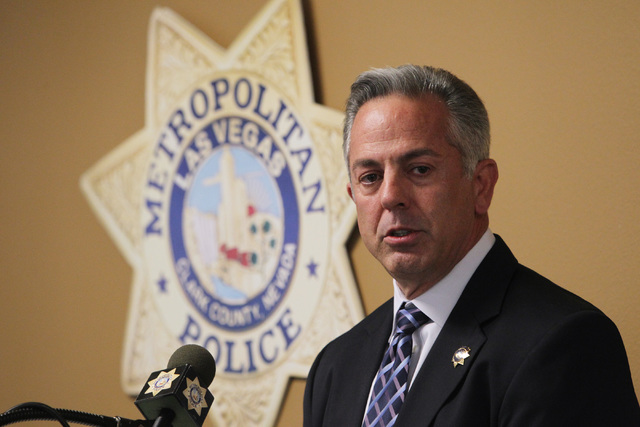 Sheriff Joe Lombardo speaks during Metro's commendation ceremony Wednesday, April 22, 2015. (Sam Morris/Las Vegas Review-Journal)