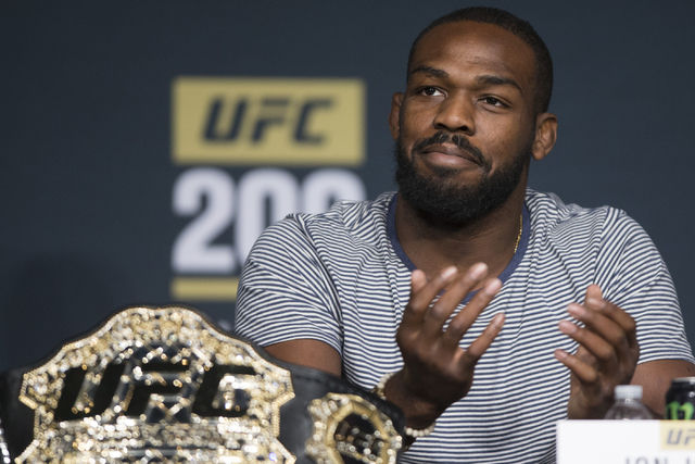 Jon Jones speaks during the UFC 200 press conference at MGM Grand hotel-casino on Tuesday, July 5, 2016, in Las Vegas. Erik Verduzco/Las Vegas Review-Journal Follow @Erik_Verduzco