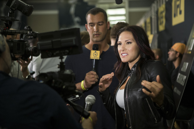 Cat Zingano speaks during an UFC 200 media event at the MGM Grand hotel-casino on Tuesday, July 5, 2016, in Las Vegas. Erik Verduzco/Las Vegas Review-Journal Follow @Erik_Verduzco