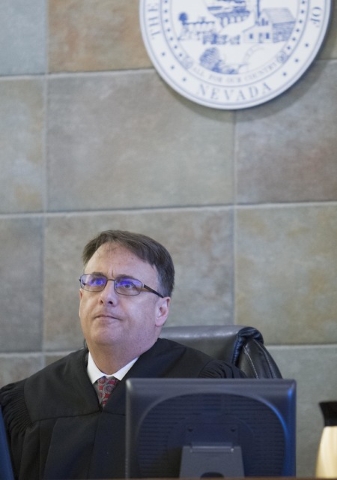 District Judge Richard Scotti presides over the case of Bayzle Morgan at the Regional Justice Center in downtown Las Vegas on Thursday, July 21, 2016. Richard Brian/Las Vegas Review-Journal Follow ...