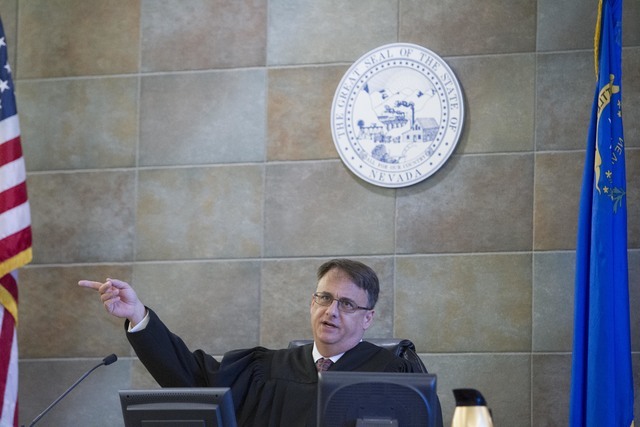 District Judge Richard Scotti presides over the case of Bayzle Morgan at the Regional Justice Center in downtown Las Vegas on Thursday, July 21, 2016. Richard Brian/Las Vegas Review-Journal Follow ...