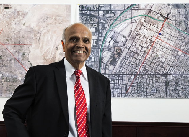 Neonopolis owner Rohit Joshi poses for a photo at his second-floor office on Tuesday, July 12, 2016, in Las Vegas. Benjamin Hager/Las Vegas Review-Journal