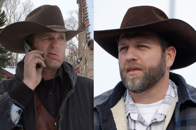 This is a combo of file photos showing the Bundy family from left to right, Ryan Bundy and Ammon Bundy. (File/AP)