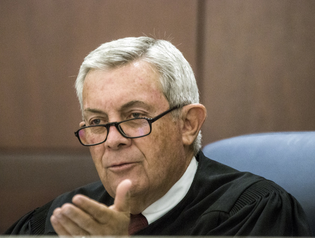 Associate Chief Justice James W. Hardesty asks a question during school choice oral arguments at the Nevada Supreme Court on Friday, July 29, 2016. Jeff Scheid/Las Vegas Review-Journal Follow @jef ...