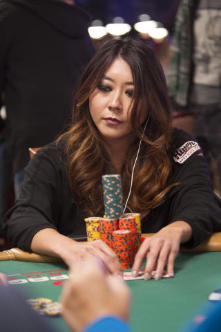 Poker player Maria Ho competes during Day 4 of the Main Event of the World Series of Poker at the Rio Convention Center in Las Vegas on Friday, July 15, 2016. Richard Brian/Las Vegas Review-Journa ...