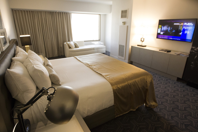 A standard room at Planet Hollywood casino-hotel is seen on Wednesday, March 16, 2016, in Las Vegas. Erik Verduzco/Las Vegas Review-Journal Follow @Erik_Verduzco