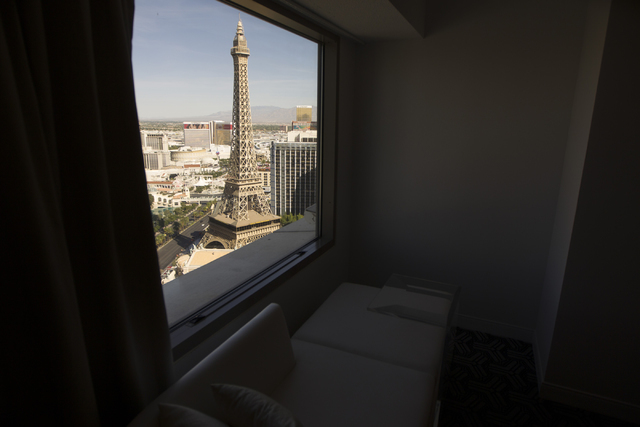 The view from a standard room at Planet Hollywood casino-hotel is seen on Wednesday, March 16, 2016, in Las Vegas. Erik Verduzco/Las Vegas Review-Journal Follow @Erik_Verduzco