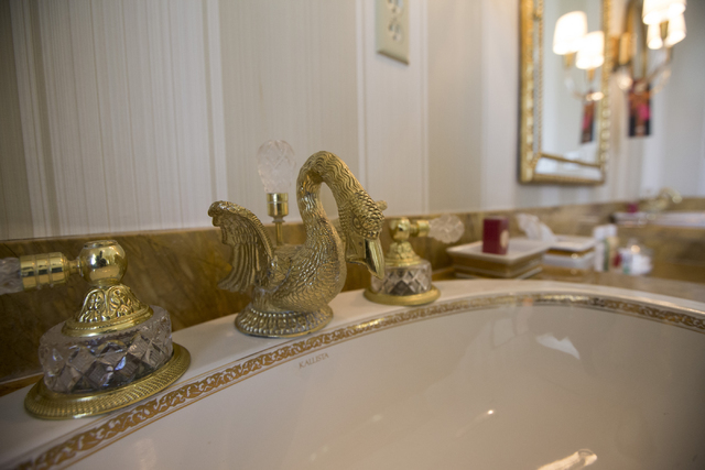 The master bathroom inside the Napoleon suite at the Paris casino-hotel is seen on Wednesday, March 16, 2016, in Las Vegas. Erik Verduzco/Las Vegas Review-Journal Follow @Erik_Verduzco