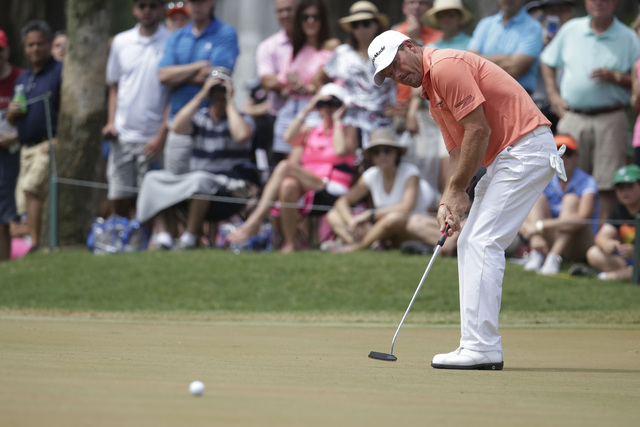 Alex Cejka of Germany, putts on the fifth green during the final round of The Players Championship golf tournament Sunday, May 15, 2016, in Ponte Vedra Beach, Fla. (Lynne Sladky/AP)